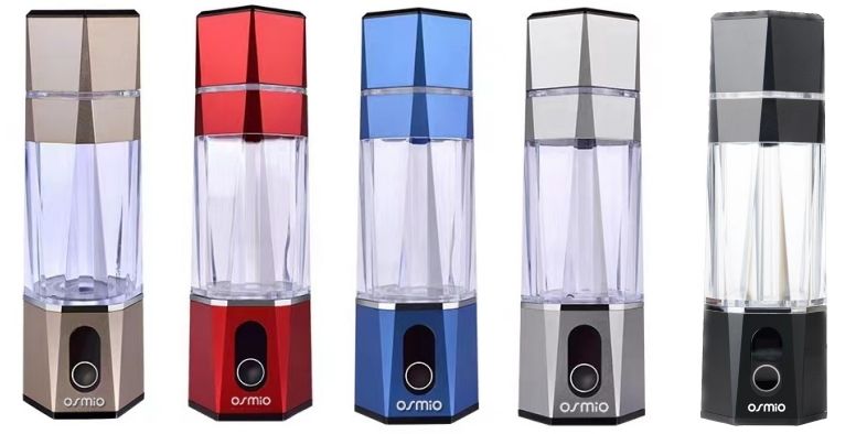 Osmio H2Xagen Hydrogen Water Bottles - showing available colours